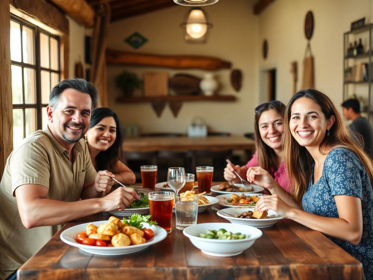 Família almoçando junto no Prosa Mineira